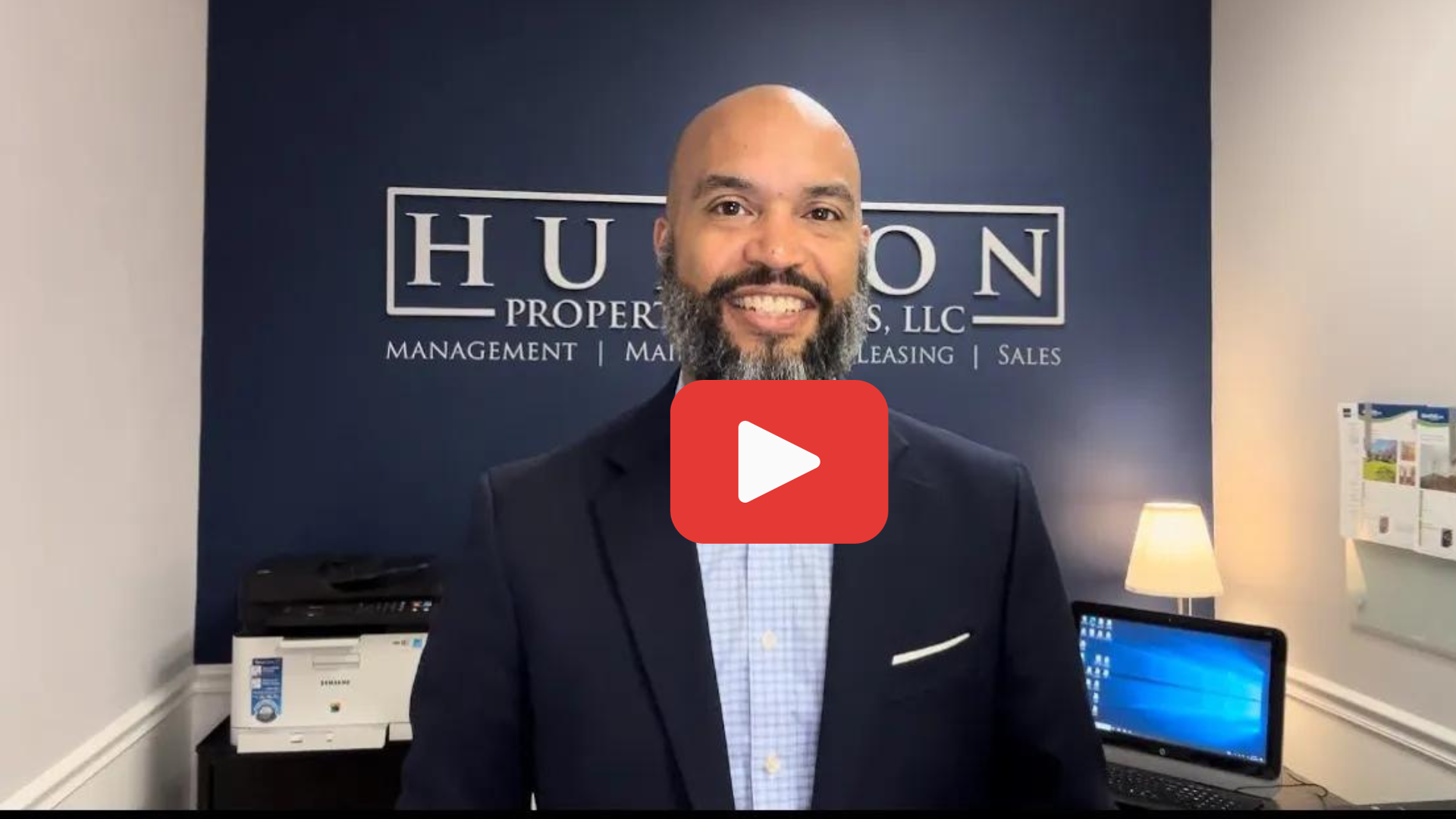 Matthew Cave recording video at Hudson Property Services, LLC